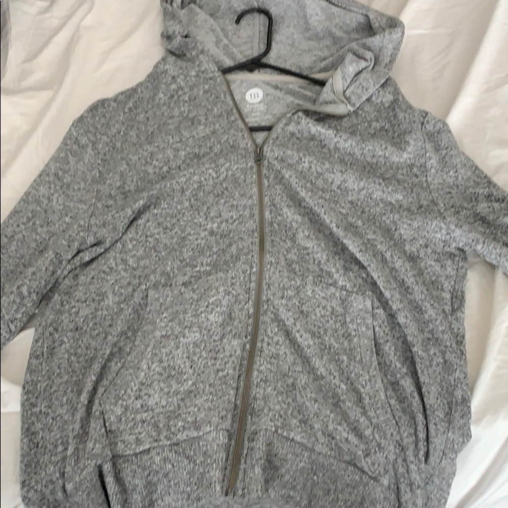 Gray express zipper up fleece
